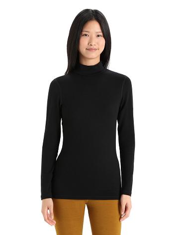 Icebreaker Merino 260 Tech Long Sleeve Turtleneck Naisten Base Layers Mustat | FI 1828TCEV